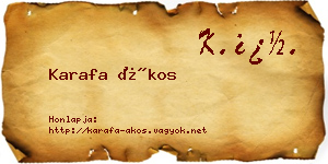 Karafa Ákos névjegykártya